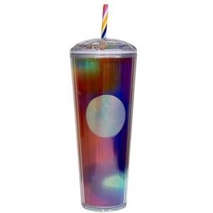 Starbucks Exclusive 2021 Rainbow Pride Kaleidoscope 24 oz. Cold Cup Tumbler NEW!